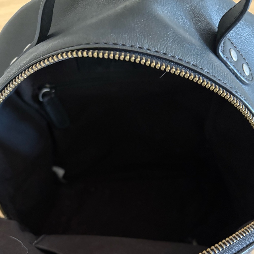 Frye Mini Olivia Black Leather Backpack - Picture 14 of 16